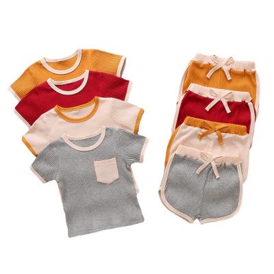 China Best Lovely Baby Anti-Shrink Newborn Kids Soft Cotton Toddlers Outfits T-shirts+Shorts for sale