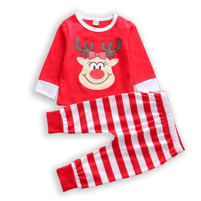 China Baby Boys Reindeer Christmas Kids Pajamas Sleepwear Eco-Friendly Cotton Fabric Breathable Ready To Ship Clothing Sets for sale