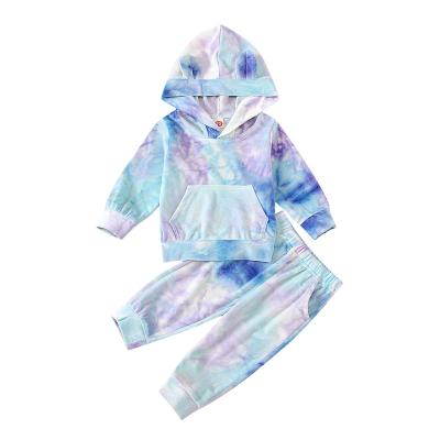 China Smart Casual New Arrival 0-2 Years Baby Tie Dye 2 Pieces Clothing Sets Toddler Hoodies And Pants for sale