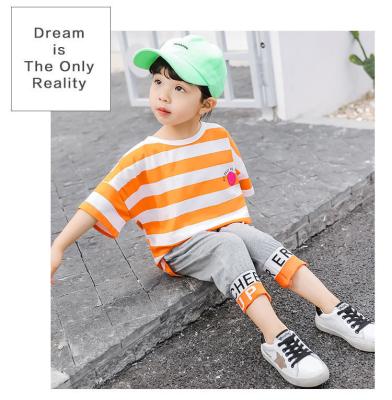 China Amazon Hot Sale Instagram Baby Boys Breathable Eco-Friendly Clothing Sets Smile Pants Autumn100% Cotton Boys Shirt And Clothing Sets for sale