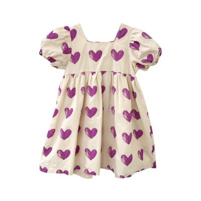 China Anti-wrinkle baby girl summer soft floral printed casual short sleeve baby dresses for sale