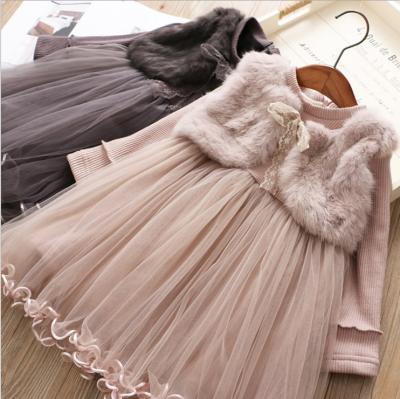 China Winter Breathable Two-Piece Dress Baby Girl Skirt Princess Baby Plus Velvet Fashion Baby Casual Dresses for sale