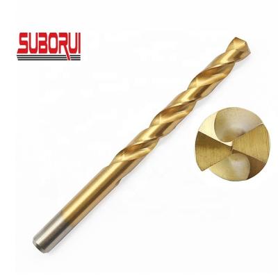 China Metal Drilling Tools Manufacturer Tin Coated Industrial Hss 135 Tip Angle Titanium Drill Bits Used For Hardened Steel for sale