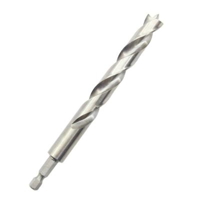 China HSS Wood Drilling Fully Ground Brad Point Drill Bit For Hex Leg Power Hand Tools Woodworking for sale