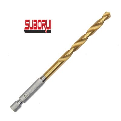 China HSS Metal Drilling Fully Ground Quick Change Hex Shank Driver 1/4 Titanium Ryobi Drill Bit For Metal Drilling for sale