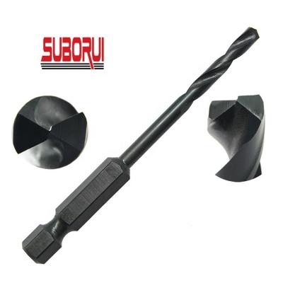 China Metal Drilling 1/4 Inch Hex Shank Black Coating Customized Hss Twist Drill Bit For Metal Drilling for sale