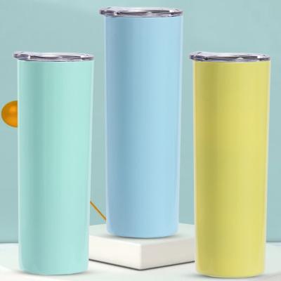 China 2022 New Sustainable Hot Sale Double Wall 20oz Stainless Steel Straight Slim Water Cup Tumbler for sale