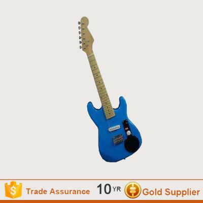 China Basswood Customized Electric Guitar Blue Electronic Guitar Toy for sale