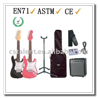 China Basswood 39 inch electric guitar kits with 15W amplifier for sale