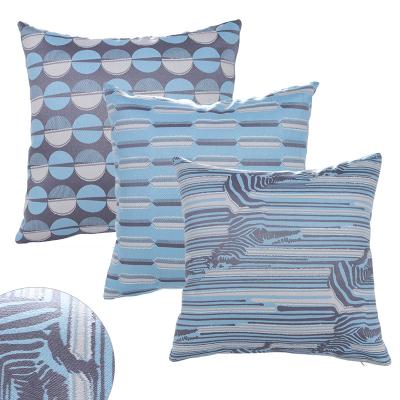 China Modern Minimalist Blue Geometric Air Permeable Pillow Case for sale