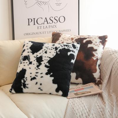 China Durable Cute Pillow Cow Pattern Plush Pillow Sofa Cushion Pillowcase for sale