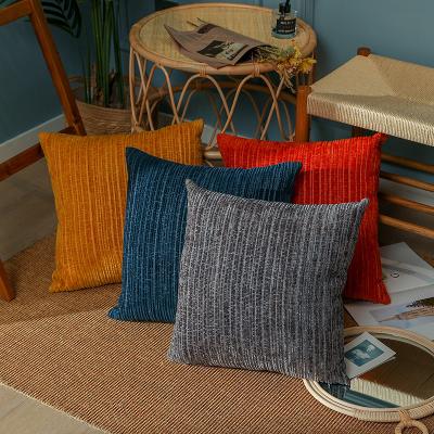 China American Country Home Air Permeable Chenille Pillow Simple Striped Bedroom Cushion for sale