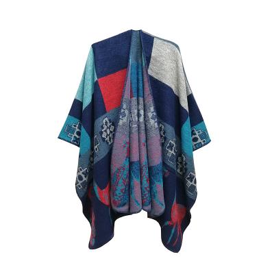 China 2022 fashion women's large size winter soft open front high quality American European poncho warm other scarf shawl for sale