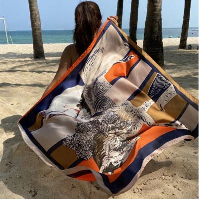 China Soft Smooth Feeling Twill Factory Manufacture Silk Scarves Women Silk Square Custom Digital Printed Silk Scarves Customized Style 90*90cm for sale