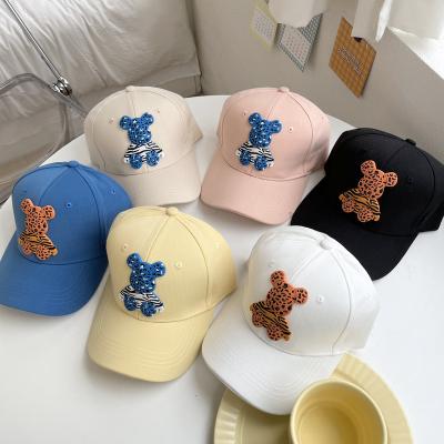 China Prevent Sunburn Knitted 100% Cotton Kids Boys Girls Letters Custom Embroidered Logo Camp Kids Baseball Ball Hat for sale