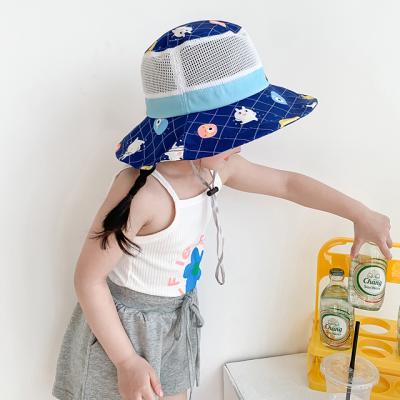 China Prevent Sunburn Bucket Hat For Toddler Girls Boys Spill Off Funny Summer Sun Hat Cotton Monster Print For Kids Summer Hat for sale