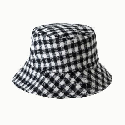 China Women Hot Korean Style Bucket Cool Keep Check All Match Sun Protection Fashion Travel Student Casual Hat for sale