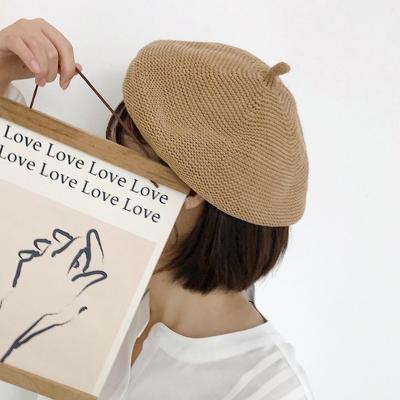 China Korean Artistic Women's Fashionable Crochet Internet Designer Fashion Style Basin Straw Painter Hat for sale