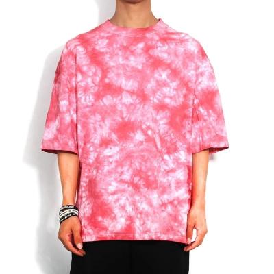 China 2022 Anti-Wrinkle Fashion Mens Summer Hip Hop Style Tie Dye Vintage High Street Cotton Loose Plus Size All-match Short Sleeve T-Shirts for sale