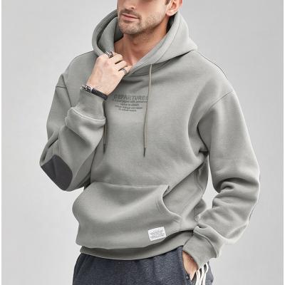 China Anti-wrinkle 2022 Winter 400g Heavy Thick Color-blocking Armbands Printing Hooded Pullover Men's Hoodie for sale