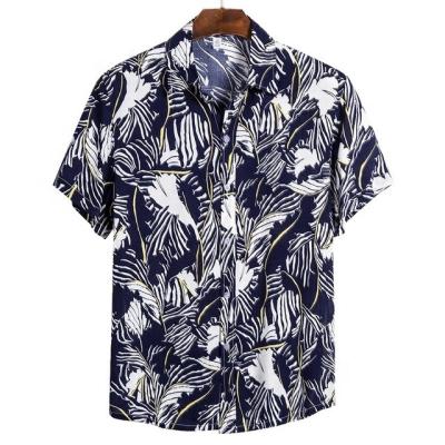 China Mens Hawaiian Floral Shirt Fashion Anti-pilling Custom Digital Print Printed Casual Button Down Stylish Casual Shirts for sale