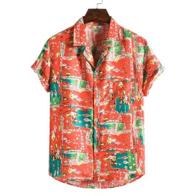 China Fashion wholesale anti-pilling polyester all printed mens summer short sleeve soft beach hawaiian shirts for men for sale