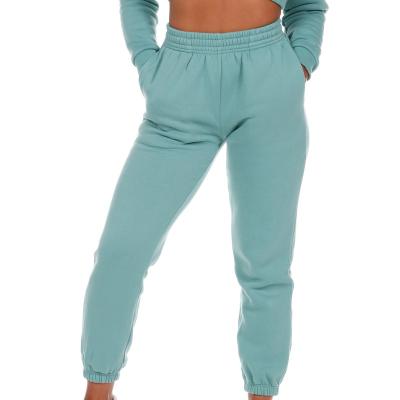 China Anti-wrinkle 2022 Winter Women Custom Sports Tracksuit Fitness Joggers Casual Pants Long Shape Sweatpants For Women for sale