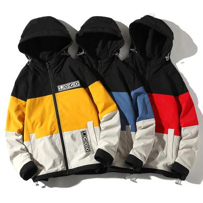 China American Design Fashion Custom Logo Cotton Waterproof Men's Satin Baseball Jacket Customized Plain Colorblock Jackets For Men for sale