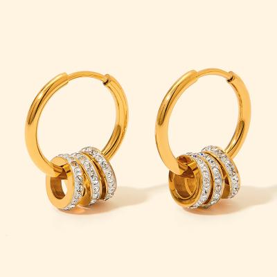 China FASHIONABLE Jewelry Women Multi-circle Hoop Earrings Multi-circle Stainless Steel Removable Hoop Earrings for sale