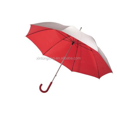 China Polyester With Aluminum Fiberglass UV Protection Silver Coating Windproof Umbrella for sale