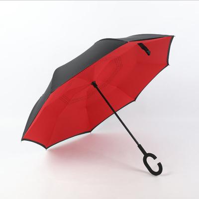 China Modern Double Layer Reverse Reverse Umbrella With C Handle for sale