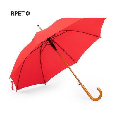 China Wholesale Customized Traditional RPET Wooden Handle Umbrella Canopy Umbrella Recycled Fabric Umbrella For Sale for sale