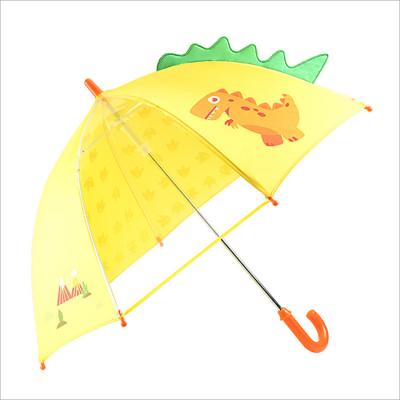 China High Quality Cute Cute Dinosaur Cartoon Hook Handle Children Kids Umbrella With Transparent Design for sale