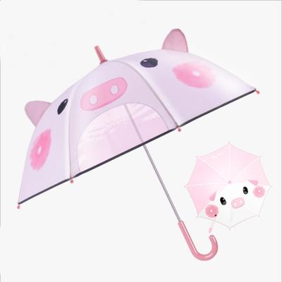 China Customized High Quality Cute Cartoon Hook Handle Children Kids Umbrella for sale