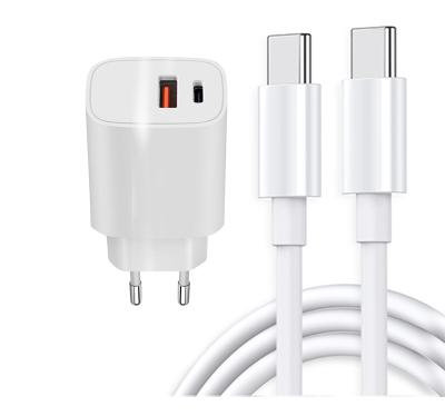 China EU Type C Fast Charger Adapter QC3.0 USB C Fast Charger PD 20W Charger Set With Charging Cable 5A 60w PD Cable for sale