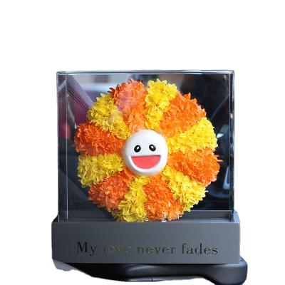 China Home Decoration Face Hydrangea Sunflower Multicolor Trend Smile Style New Send Preserved Girlfriend Valentine's Day Gift Tanabata Decoration for sale