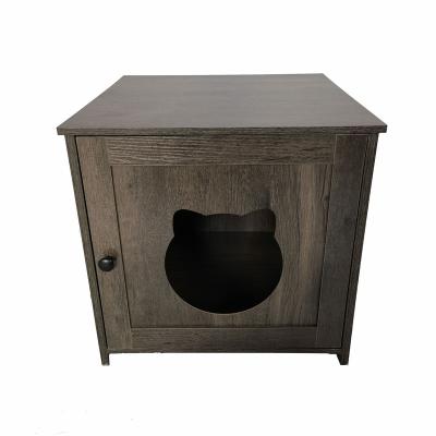 China New Design Gray Black Large Luxury High Quality Viable Wholesale Custom Wood Cat Litter Box for sale