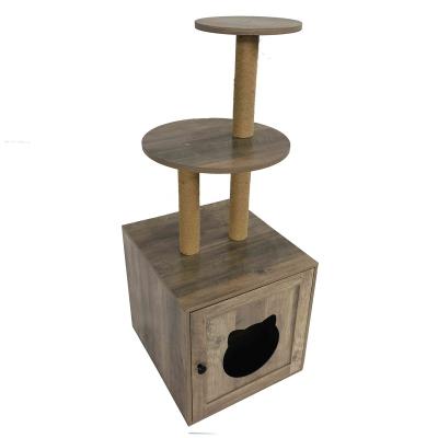 China Modern Sustainable Woood Cat Tree Durable Cat Tree Tower Eco Friendly Pet Supplies for sale