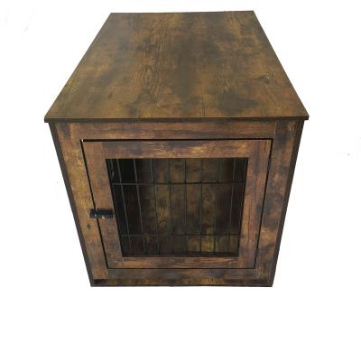 China Sustainable Professional Manufacture Pet Store Supplies Wooden Pet Crate Furniture Dog Crate for sale