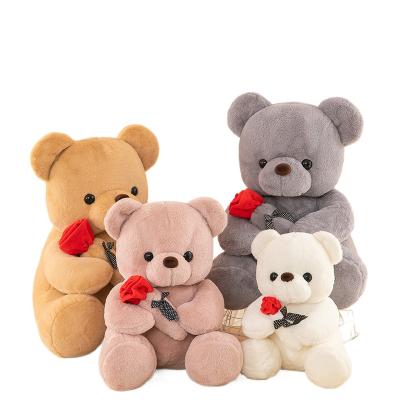 China No Good selling modern design Teddy bear doll bear with rose Stuffed toy bear gift valentines day plush toy for sale