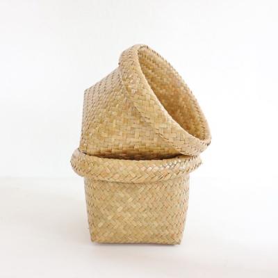 China Europe FLOWER POT Basket-belly Plant Woven Basket For Plant-Natural Pattern Basket for sale