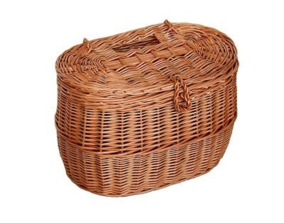 China Europe Oval Onion Basket Storage Basket With Lid Handmade Willow Oval Wicker Lidded Basket for sale