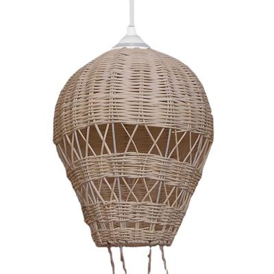 China Hot Europe Balloon Kids Baby Room Lamp Rattan Decor Craft Handmade Rattan Air Balloon Pendant Lampshade Kids Deco for sale