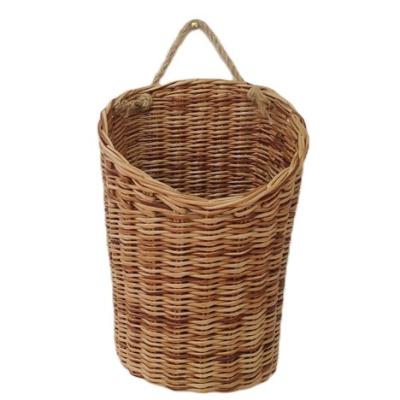 China Hanging Europe Decor Brown Mix In Warm Colors For Flowers Wall Wicker Basket Wall Door Wicker Basket for sale