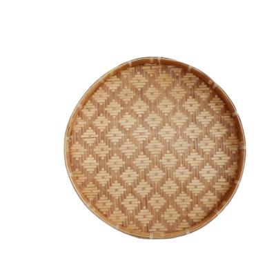 China Europe Wicker Baskets Decoration Handmade Bamboo Home Baskets Round Wall Hanging for sale