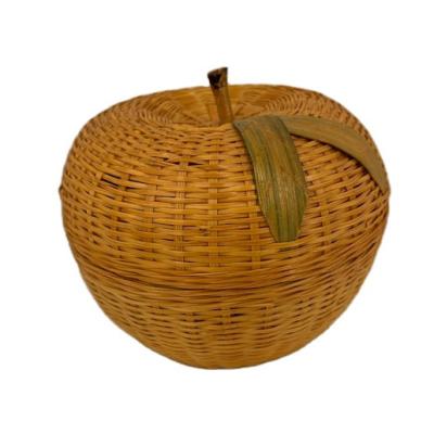 China Europe Rattan Apple Shaped Basket For Handmade Home Decoration Storage Photoshoot Props for sale