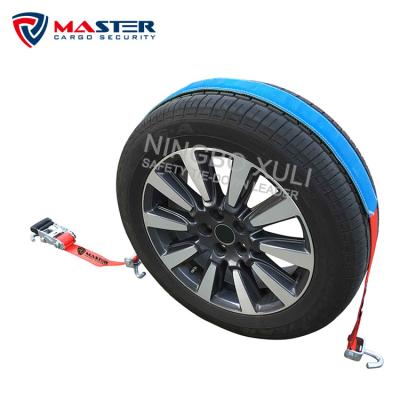 China Car Hauling 5000 Kg 50 Mm Sleeved Gripper Over Wheel Strap With Anti Slip Strap for sale