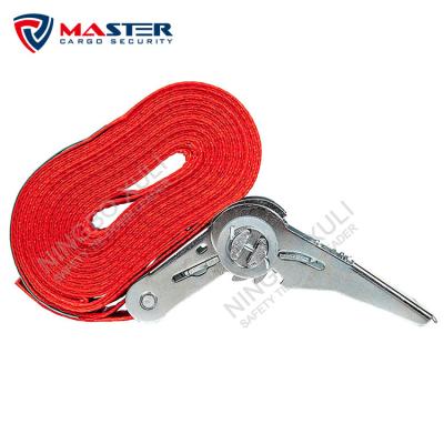 China Cargo Control 25mm Tether 700kg One Piece Lashing Strap With Ratchet Tensioner Link Down Cargo Lashing for sale