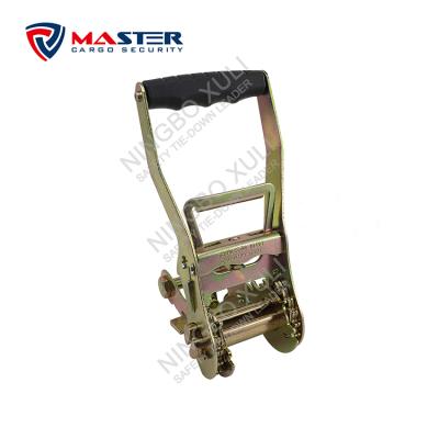 China Patent 50mmx5000kgs Long Progressive Ratchet Buckle Safe Loading Wide Release Handle For Cargo Lashing for sale