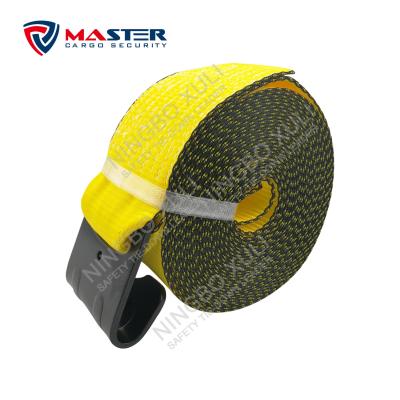 China Yellow Cargo Control 4x30' Truck Winch Straps for sale